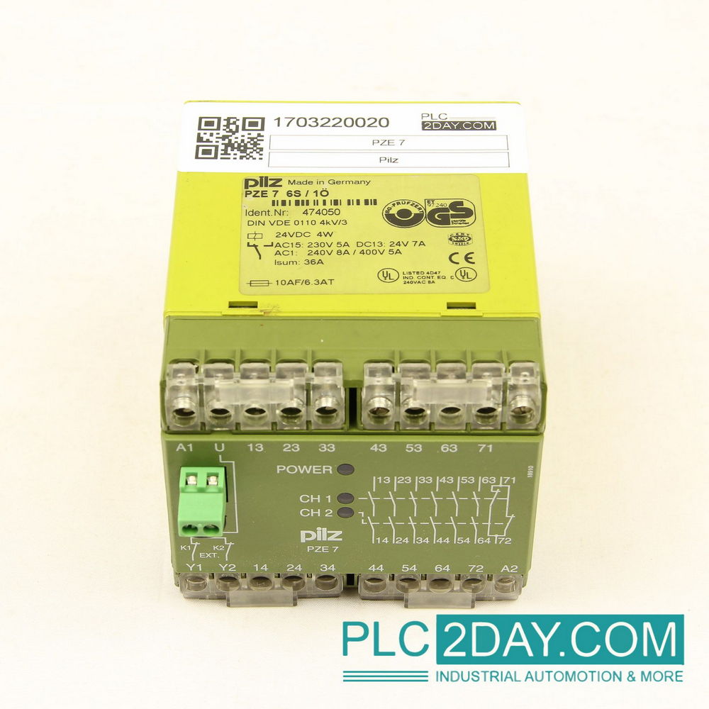 Safety Relay Module pilz 474050 pze 7 6S / 1O Used