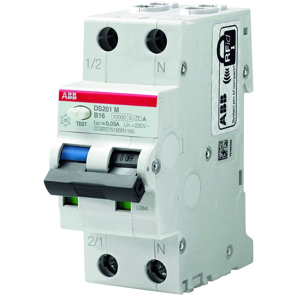 ABB DS 201M B25/0 3 AARDLEKAUTOMAAT 1P+N B KAR 2 (1pc)