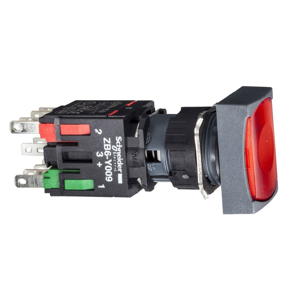 SCHNEIDER XB6DW4B5B VERL DRUKKNOP ROOD 1NO+1NC (1pc)