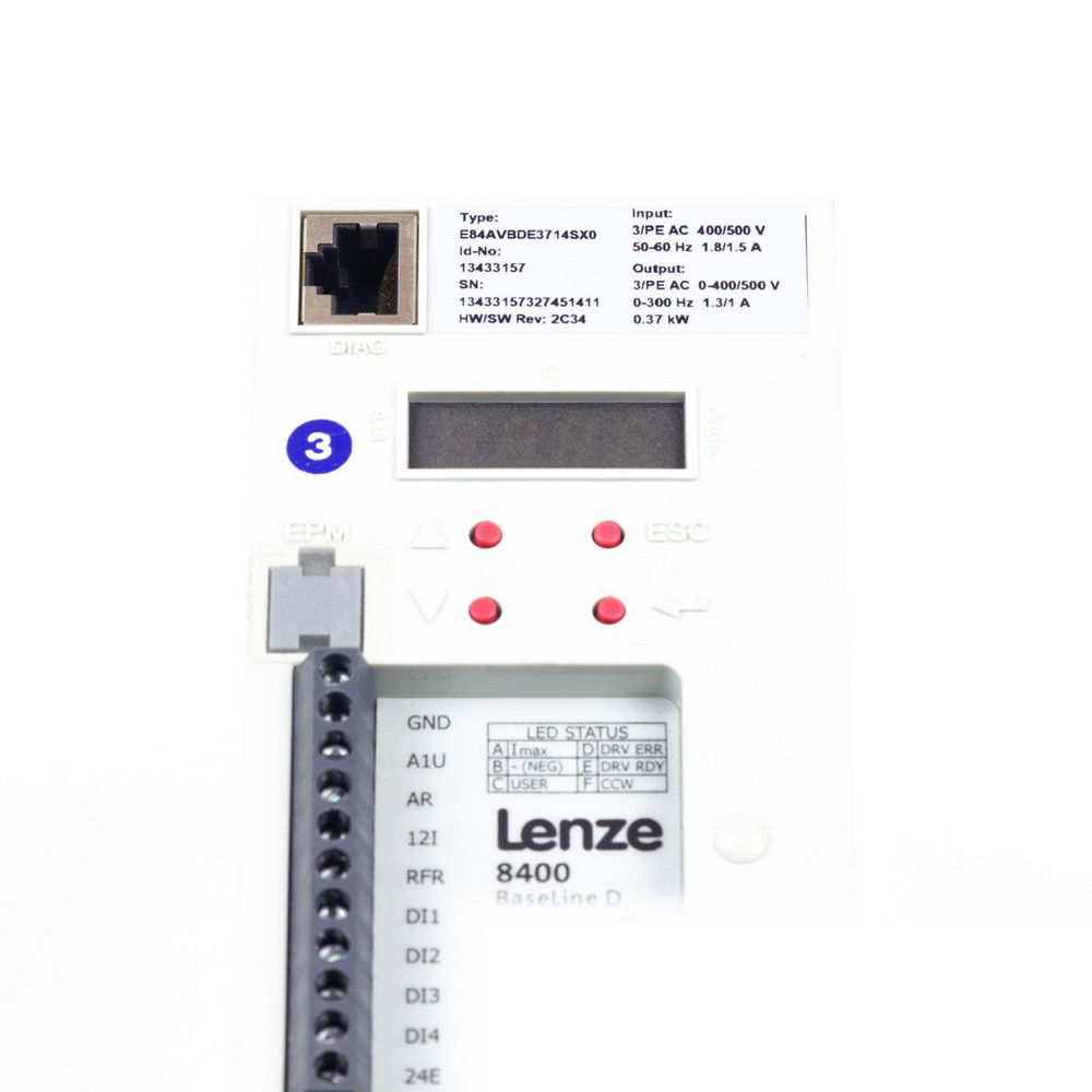 LENZE E84AVBDE3714SX0 13433157 8400 Base Line -D- Frequency Converter — изображение 3