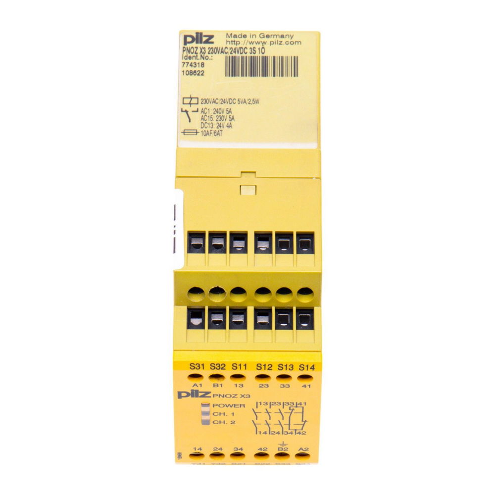 PILZ PNOZ X3 230VAC 24VDC 3n/0 1n/c 1s0 + 774318 — изображение 10