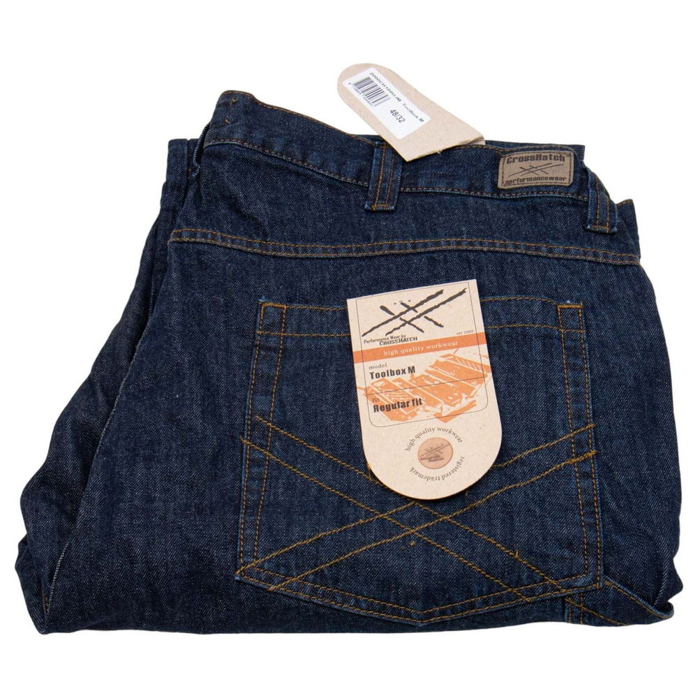 CROSSHATCH 2000CH100UJM, work jeans, blue, 48/32 Toolbox M