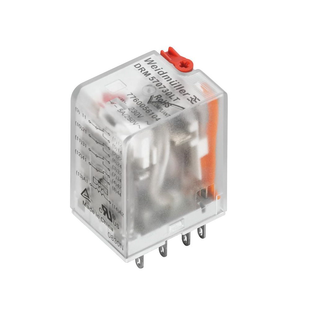WEIDMULLER DRM570730LT/4CO/230V RELAIS 230VAC 5A 4W (1pc)
