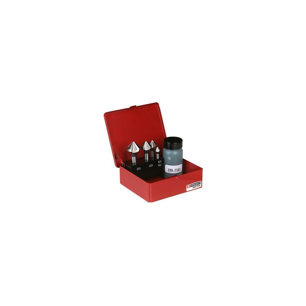 FACOM 229.TTJ4 set van 4 conische frezen 90° (1pc)