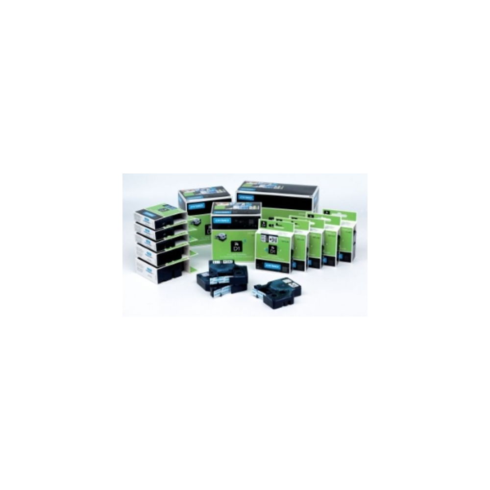 DYMO Labeltape B.9mm/L.7m zwart op wit (5pc)